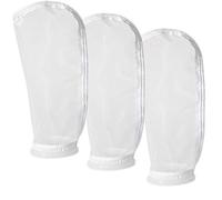 HRTFILTERS Nylon Mesh Monofilament Filter Socks Bag 400 Micron 4 Inch Ring by 14 Inch Long Aquarium Sump Water Filter Bags - 3 Pack (400 Micron 4" x 14")
