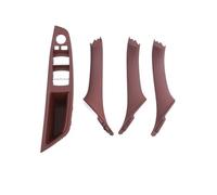 HRTLSS Door Pull Handle Inner Trim 2/4Pcs Front Inside Door Handle for for 5 Series for F10 for F11 for F18(Red Brown LHD 4PCS)