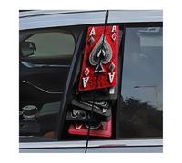HRTSDNLC B Pillar Stickers In A Stylish Red And Black Floral Design With Scratch And Sun Protection