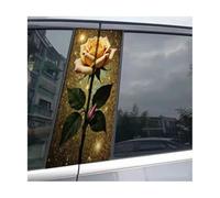 HRTSDNLC Car Middle Column B Pillar Protective Film Sticker Yellow Rose Gold Flash Background