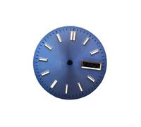 HRTUFN WCC00816 28.5mm NH36 Watch Dial Double Date Faces with Green Luminous Modification Parts for NH36A/4R/7S Movement(Blu)