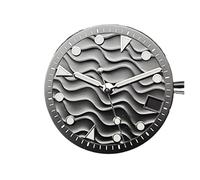 HRTUFN WCC00816 28.5mm Watch Dial + Hands Set Water Ripple Gradient Color Ocean Star Faces Green Luminous Parts for NH35 Movement(Black dial Hands Set)