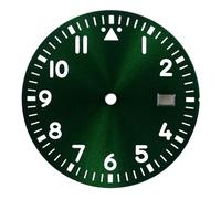 HRTUFN WCC00816 33.8mm C3 Luminous Single Date Dial Black Blue Green Watch dial Accessory Suitable for NH35 NH35A NH36 Movement Mod Style(Style 4)
