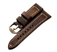 HRTUFN WCC00816 Handmade First Layer Cowhide Leather Watchband 20 21 22 24 26MM Vintage Bronze Men Watch Bracelet Thickened Style(A Style,22mm)