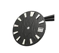 HRTUFN WCC00816 NH35 Watch Dial Vertical Wave Stripe Pattern Faces BGW9/C3 Luminous Surface Accessories for NH35/ NH36/ 4R/ 6R Movement(Black)