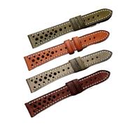 HRTUFN WCC00816 Suitable Antique Watchband 18 20 22MM Soft Breathable Style First Layer Cowhide Leather Bracelet, Handmade Men's Strap(Brown,19mm)