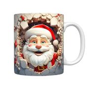 Hrtyvhin 1 Hand-Painted Santa Christmas Mug - Ceramic, for Cocoa, Tea & Holiday Decorations Christmas Party Drinkware Ceramic Gift