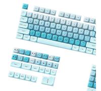 Hrtyvhin 132Keys PBT+PCs Jelly Fog Shining Through Keycaps HOA Profile for Switches Mechanical Keyboard PBT PCs Jelly Translucent Keycaps