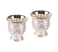 Hrtyvhin 2Pcs Rose Themed Whiskeys Shot Glasses, 30ml, Zinc, Silver