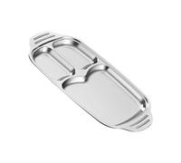 Hrtyvhin 304 Stainless Steel Serving Plates Set, Dishwasher Safe Rustproof Dishware for Outdoor Camping & Family Dining Essentials Sustainable Stainless Steel Tray