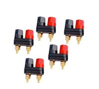 Hrtyvhin 5Pcs Banana Plugs Socket Black Red Connector Amplifier Terminals Binding Post Loudspeaker Couple Terminals Connector Permanent Command Hurdles
