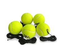 Hrtyvhin 5Pcs Professional Tennis Training Balls with Elastic String Tennis Training Partner Rebounds Practice Enduring Rebounds Practice with Elastic Rope