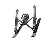 Hrtyvhin Aluminum Laptop Stand with Cooling Fan 7 Heights Adjustable Foldable Ergonomic Computer Holder for Notebook and Tablets Laptop Stand with Cooling Fan