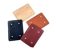 Hrtyvhin Bags Cushion Base with Hole Crochet Bag Bottom Insert Pack, Set of 4 Faux Leather Base Panels, Mixed Color Assortment, Shape for Purse, Basket Project, Weaving Use Bag Shaper Pad Bags
