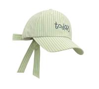Hrtyvhin Baseball Hat Striped Cotton Texture Embroidered Crown Curved Brim Decorative Back Tie Daily Adventure Looks Sun Shade Baseball Hat