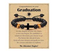 Hrtyvhin Beaded Crosses Adjustable For Boys Religious Ceremony Gifts Confirmation Communion From Parents Grandparents Tigers Eye Stone