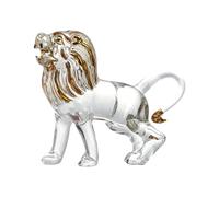 Hrtyvhin Blown Glass Lions Figurines Crystal Lions Statue Glass Art Wildlife Animal Sculptures Ornament Paperweight Collections Statues Paperweight