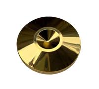 Hrtyvhin Brass Base Round Foot Cup with Cone Point Pocket, Compact 1.77 X 0.35 in Size, for Home Listening Room Placement, Cabinet Use Speakers Isolation Feet Speakers Feet Spikes