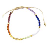 Hrtyvhin Chakras Bracelets for Women 2mm Natural Beads Crystals Stones Bracelets Adjustable Unisex Jewelry