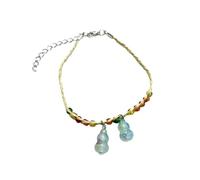 Hrtyvhin Chinese Gourd Grass Handcrafted Woven Wrist Chain Unique Lucky Hand String for Couple Mens and Women Handcrafted Bracelets