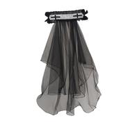 Hrtyvhin Classical Black Veil With Hairclip Elegant Cosplay Costume Headwear For Special Occasion Halloween
