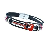 Hrtyvhin Classical Leather and Alloy Chain Secure Adjustable Closure Wrist Bangle Versatile Jewelry for Event Fashion Handchain for Daily Wear