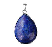 Hrtyvhin Colorful Lapis Lazuli Gemstones Necklace Pendant Lightweight Earrings Making Accessories for Sensitive Skin Blue Gold Specks Pendant