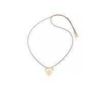 Hrtyvhin Contemporary Geometric Sun Pendant Necklace with Black Red or Brown Color Options Eye Catching Clavicle Chain Feeling Fashion Jewelry