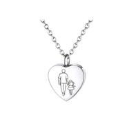 Hrtyvhin Customizable Rustless Heart Chain Waterproof Jewelry Present for Father Daughter Connection Periods Heart Charm Chain for Dad and Daughter Individualized Engraving Rustless Artifact