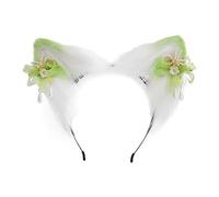 Hrtyvhin Cute Ear Cosplay Hair Hoop With Flower Hairpin Woman Teens Headband For Live Broadcast Cartoon Carnivals Hairband Halloween Headbands For Women For Adults Anime Character Cosplay