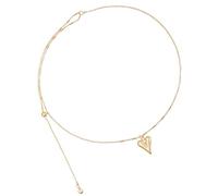 Hrtyvhin Delicate Alloy Heart Necklace Sliding Clasp Design Lightweight Versatile Jewelry Delicate Heart Charm Adjustable Slider Chain