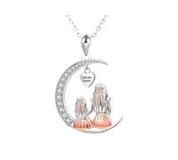 Hrtyvhin Delicate Heart Moons Pendant Necklace Trees of Life Symbolism Adjustable Chain Jewelry Perfect Mother ' s Day Birthday Her Heart Moons Pendant Necklace