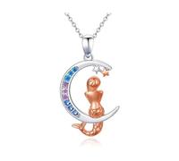 Hrtyvhin Delicate Heart Moons Pendant Necklace Trees of Life Symbolism Adjustable Chain Jewelry Perfect Mother ' s Day Birthday Her Heart Moons Pendant Necklace