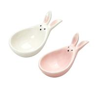 Hrtyvhin Ear Shaped Mahjong Accessory Tray Ceramic Pair for Home Table Setup, White Organizer Keeping Small Pieces Together During Play Piece Keeper Family Gathering Desk Organizer