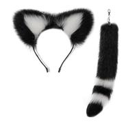 Hrtyvhin Ears Headband and Tail Pendant Accessories Unique Charm for Car and Backpack Stylish Handbag Backpack Decoration Animal Tail Pendant