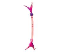 Hrtyvhin Elastic Net Tube Cats Toy Wand With Bells Feathered For Home Use For Keep Active And Burning Off Excesses Energy Bright Color Attraction