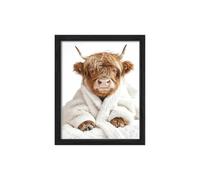 Hrtyvhin Fun Cattle Wall Art Funny Animal Picture Bathroom Decoration for Light Hearted Themes and Animal Lover Bathroom Decoration Poster