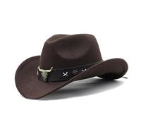 Hrtyvhin Funny Party Hats Cowboy Hat For Womens Fedora Western Leathers Band Costume Dress Up Wide Brim Hats For Women Sun Protections Beach