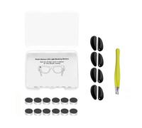 Hrtyvhin Glasses Setup Accessory Bundle, LED Light Blocking Stickers, 12 Adhesive Pieces, 4 Pair Replacement Nose Pads, Metal Tweezer, Routine Use Led Cover Wearable Accessory Passive Light Blocker
