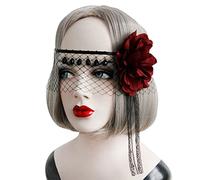 Hrtyvhin Goth Head Chain Flower Crowns For Women Veil Eyemask Forehead Chain Gothics Tiaras Headpiece Goth Flower For Women