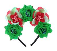 Hrtyvhin Gothic Skull Headband Goth Flower Crowns For Women Goth Flower Halloween Day Of The Dead Gothic Skull Headband