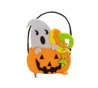 Hrtyvhin Halloweens Pumpkin Shape Candy Bag for Kids Trick Or Treats Ergonomic Handle Reusable Container Halloweens Candy Bag