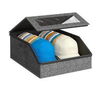 Hrtyvhin Hat Organizers for Baseball Caps Stackable Storage with Clear Window Space Saving Hat Box for Closet Breathable Fabric Storage for Baseball Caps