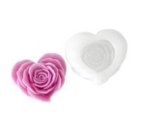 Hrtyvhin Heart Rose Silicone Mold, Floral Form, Home Decor, Wax Casting, Resin, Plaster Art Projects Heart Rose Silicone Mold Making Wax Floral Texture Resin Plaster Home