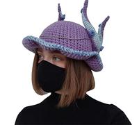 Hrtyvhin Knit Devil Hat Little Skullies Beanies Knit Party Horn Y2K Halloween Funny Devil Horn Hat