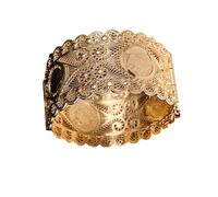 Hrtyvhin Luxury Napoleon Embossed Bridal Bangle, Wide Hollowout Cuff for Wedding & Formal Occasions Wedding Ceremony Jewelry