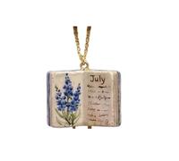 Hrtyvhin Meaningful Book Charm Pendant Necklace Birth Month Flower Series Gold Tone Adjustable Chain Jewelry for Daily Wear Meaningful Detail Vintage Accessory