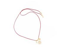 Hrtyvhin Minimalist Sun Motifs Pendant Necklace with Beads and Alloy Chain Stylish Gift Option Collarbone Chain Accessory Feeling Fashion Jewelry