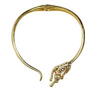 Hrtyvhin Necklace Open Cuff Leopard Design, Statement, Gold white | Alloy Shape for Women Evening Outfit Daily Bold, Animal Detail, Holiday Party Elevated Looks Modern