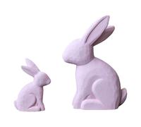 Hrtyvhin Pack Of 2 Easters Rabbits Wooden Figurines Statue Bunnies Sculpture For Home Office Tabletop Shelf Decorative Ornaments Festives Holiday Decors